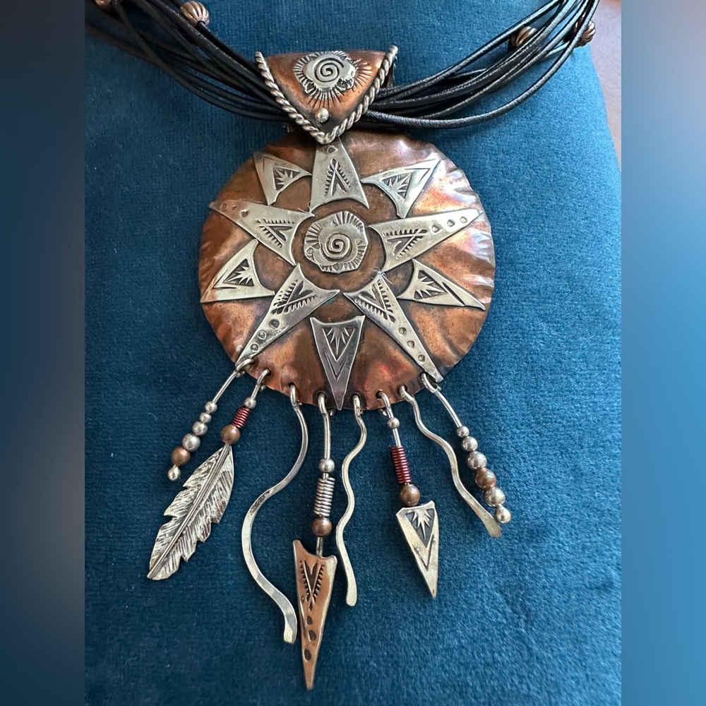 Earrings and Nicklace Jewelry Set -“Princess Warrior “ /Boho, Western, Native . - Picture 4 of 15